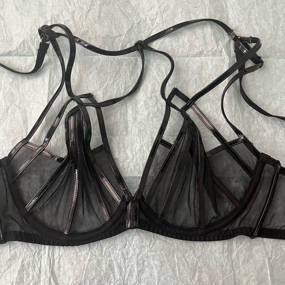Agent Provocateur Black Mesh Strappy Bra